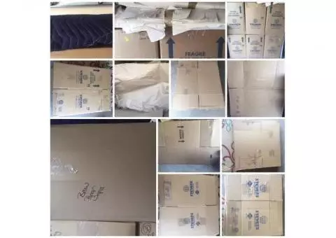 Boxes and packing paper